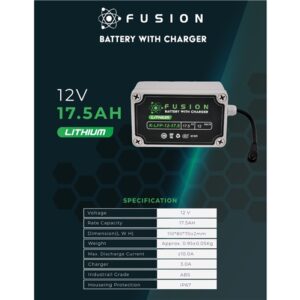 K-LFP-12-17.5 Fusion Lithium-ion FPV Kayak Battery Pack with Charger