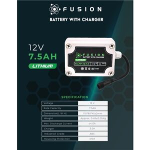 K-LFP-12-7.5 Fusion Lithium-ion FPV Kayak Battery Pack with Charger