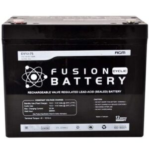 EV12-75 Fusion Electric Vehicle 12V Deep Cycle Battery
